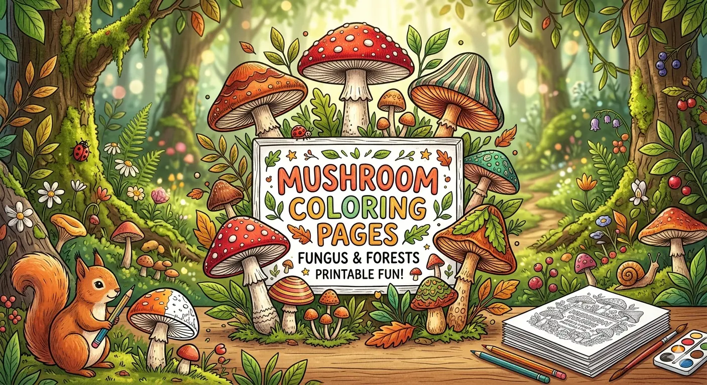 mushroom coloring pages